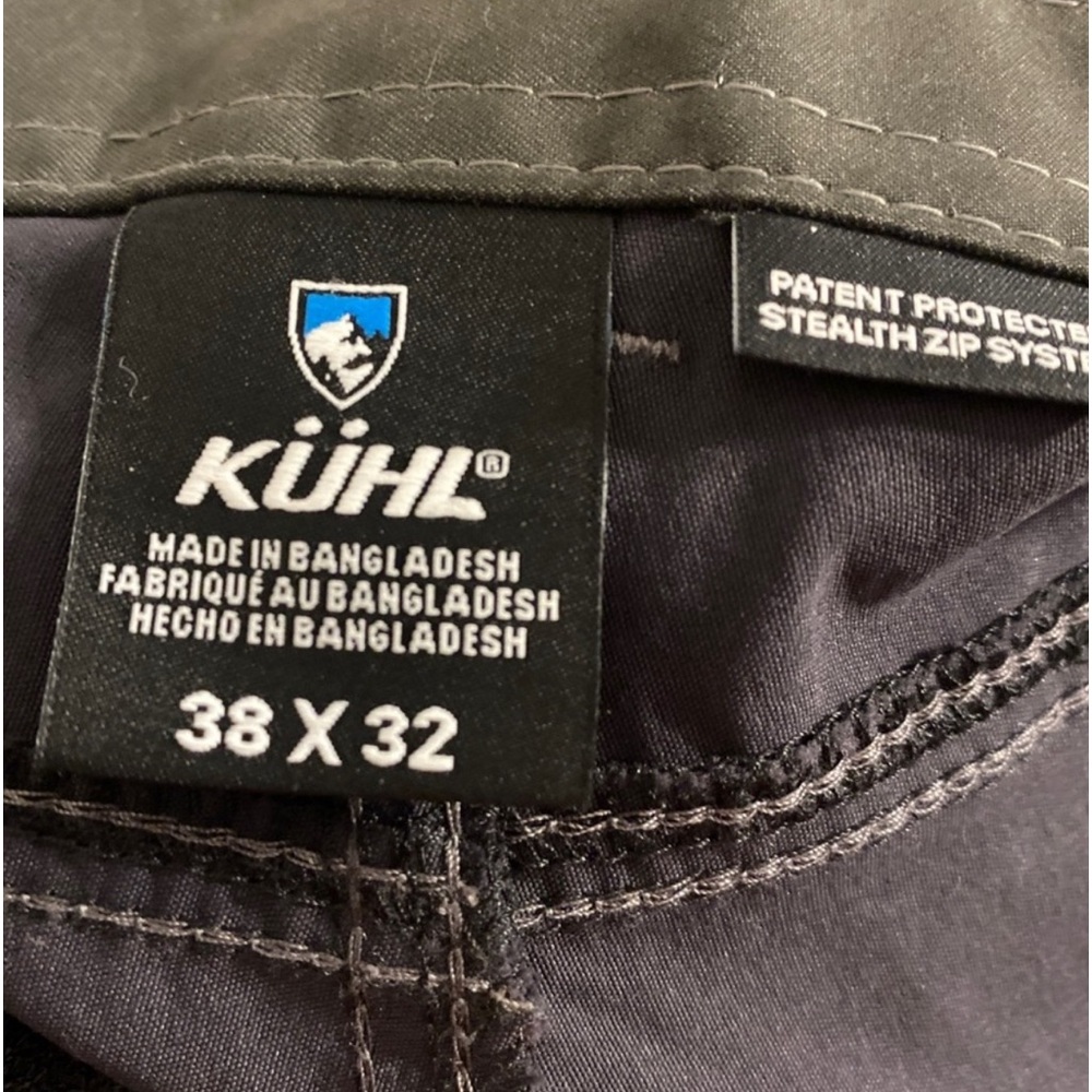 Kuhl Renegade Convertible Stealth Cargo Pants Mens 38x32 Dark Gray Nylon Hiking